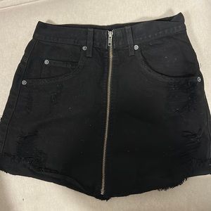 Distressed Black LF Denim Mini Skirt